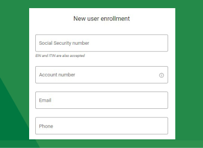 online banking enrollment screenshot, shows you can get started by entering your social security number, account number, email and phone number either at The Bank of Missouri's website or in our mobile banking app
